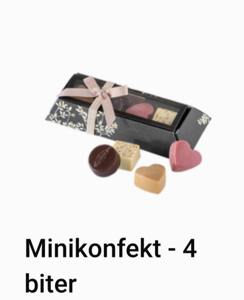 Minikonfekt 4 biter. 